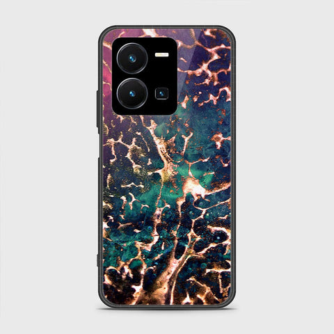 Vivo Y35 4G Cover- Colorful Marble Series - HQ Ultra Shine Premium Infinity Glass Soft Silicon Borders Case