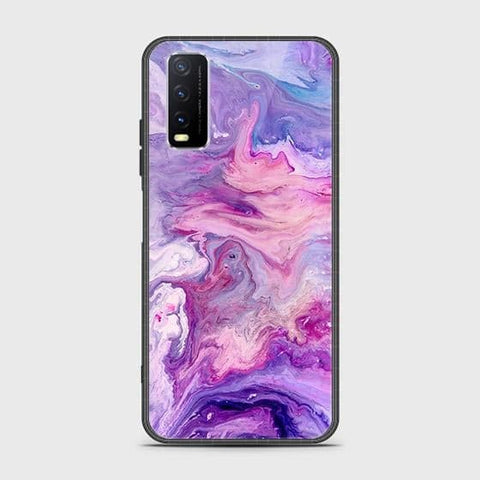 Vivo Y12a Cover - Colorful Marble Series - HQ Ultra Shine Premium Infinity Glass Soft Silicon Borders Case