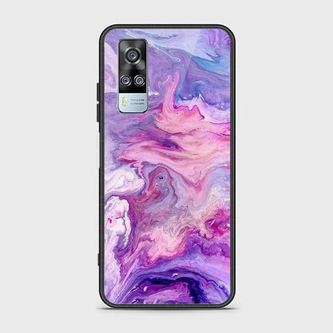 Vivo Y51s Cover - Colorful Marble Series - HQ Ultra Shine Premium Infinity Glass Soft Silicon Borders Case