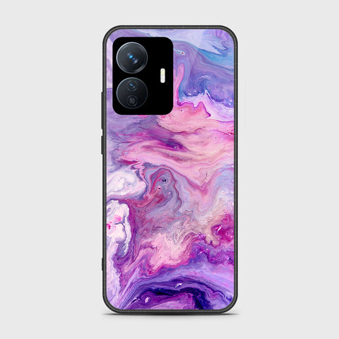 Vivo Y77e Cover- Colorful Marble Series - HQ Ultra Shine Premium Infinity Glass Soft Silicon Borders Case