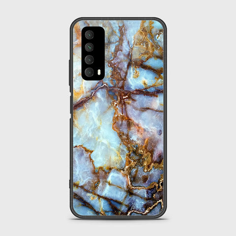 Huawei Psmart 2021 Cover- Colorful Marble Series - HQ Ultra Shine Premium Infinity Glass Soft Silicon Borders Case