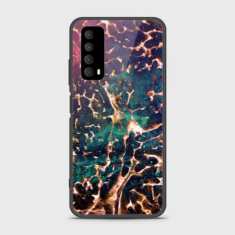 Huawei Psmart 2021 Cover- Colorful Marble Series - HQ Ultra Shine Premium Infinity Glass Soft Silicon Borders Case