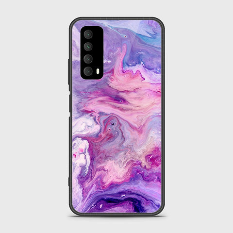 Huawei Psmart 2021 Cover- Colorful Marble Series - HQ Ultra Shine Premium Infinity Glass Soft Silicon Borders Case
