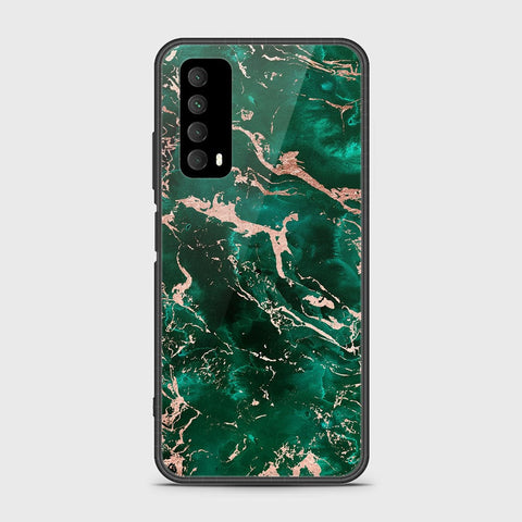 Huawei Psmart 2021 Cover- Colorful Marble Series - HQ Ultra Shine Premium Infinity Glass Soft Silicon Borders Case
