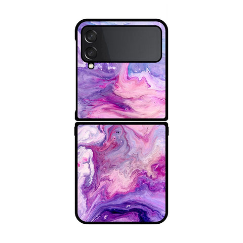 Samsung Galaxy Z Flip 4 5G Cover- Colorful Marble Series - HQ Premium Shine Durable Shatterproof Case - Soft Silicon Borders