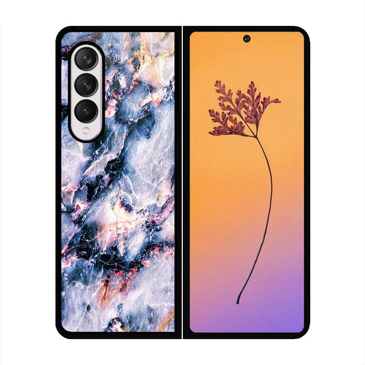 Samsung Galaxy Z Fold 4 5G Cover - Colorful Marble Series - HQ Premium Shine Durable Shatterproof Case - Soft Silicon Borders