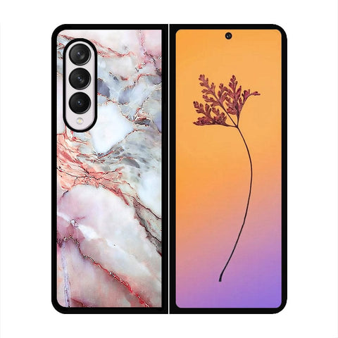 Samsung Galaxy Z Fold 4 5G Cover - Colorful Marble Series - HQ Premium Shine Durable Shatterproof Case - Soft Silicon Borders