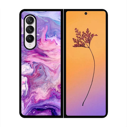 Samsung Galaxy Z Fold 4 5G Cover - Colorful Marble Series - HQ Premium Shine Durable Shatterproof Case - Soft Silicon Borders