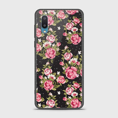 Samsung Galaxy A02 Cover - Floral Series - HQ Ultra Shine Premium Infinity Glass Soft Silicon Borders Case