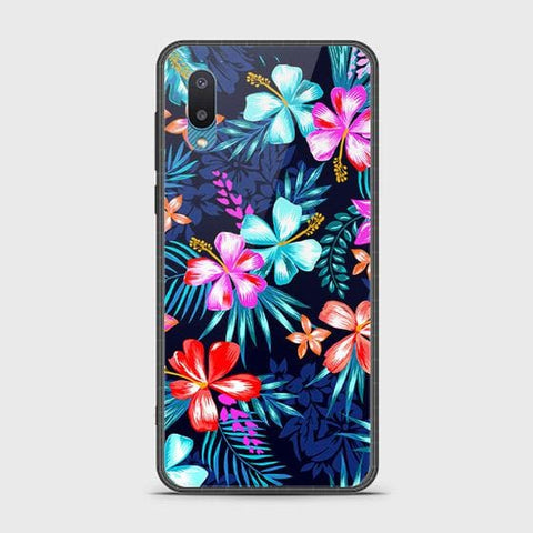 Samsung Galaxy A02 Cover - Floral Series - HQ Ultra Shine Premium Infinity Glass Soft Silicon Borders Case