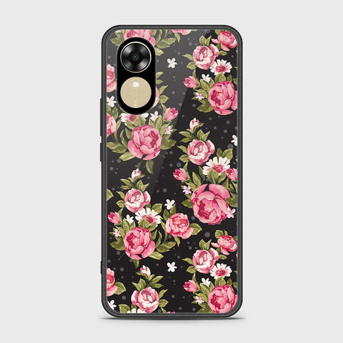Oppo A17k Cover- Floral Series - HQ Ultra Shine Premium Infinity Glass Soft Silicon Borders Case