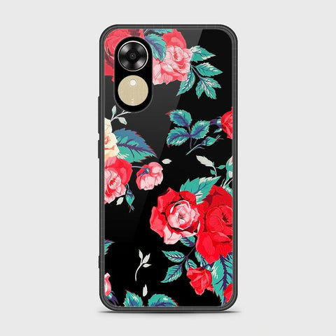Oppo A17k Cover- Floral Series - HQ Ultra Shine Premium Infinity Glass Soft Silicon Borders Case