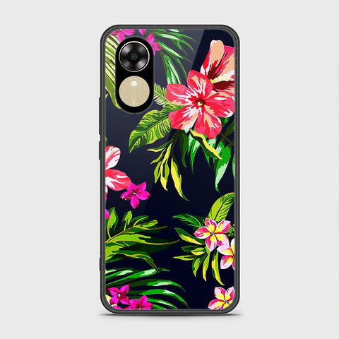 Oppo A17k Cover- Floral Series - HQ Ultra Shine Premium Infinity Glass Soft Silicon Borders Case