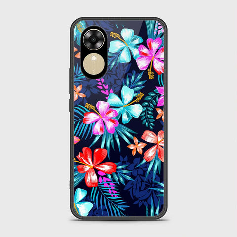 Oppo A17k Cover- Floral Series - HQ Ultra Shine Premium Infinity Glass Soft Silicon Borders Case