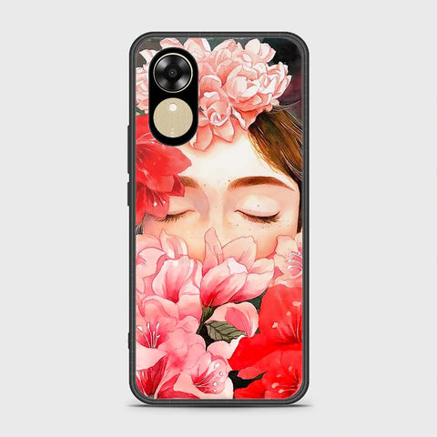 Oppo A17k Cover- Floral Series - HQ Ultra Shine Premium Infinity Glass Soft Silicon Borders Case