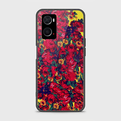 Oppo A76 Cover- Floral Series - HQ Ultra Shine Premium Infinity Glass Soft Silicon Borders Case