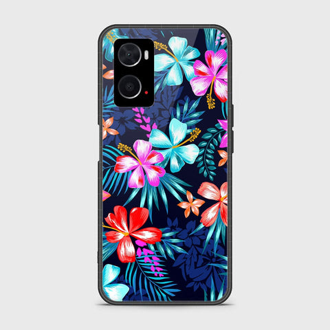 Oppo A76 Cover- Floral Series - HQ Ultra Shine Premium Infinity Glass Soft Silicon Borders Case