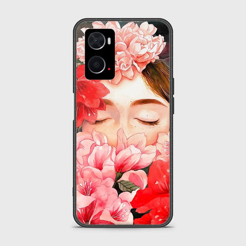 Oppo A76 Cover- Floral Series - HQ Ultra Shine Premium Infinity Glass Soft Silicon Borders Case