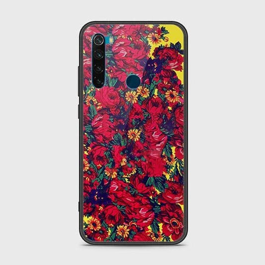 Xiaomi Redmi Note 8 Cover - Floral Series - HQ Ultra Shine Premium Infinity Glass Soft Silicon Borders Case