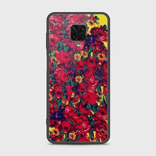 Xiaomi Redmi Note 9S Cover - Floral Series - HQ Ultra Shine Premium Infinity Glass Soft Silicon Borders Case