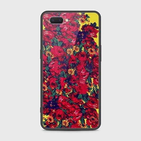 Oppo A3s Cover - Floral Series - HQ Ultra Shine Premium Infinity Glass Soft Silicon Borders Case