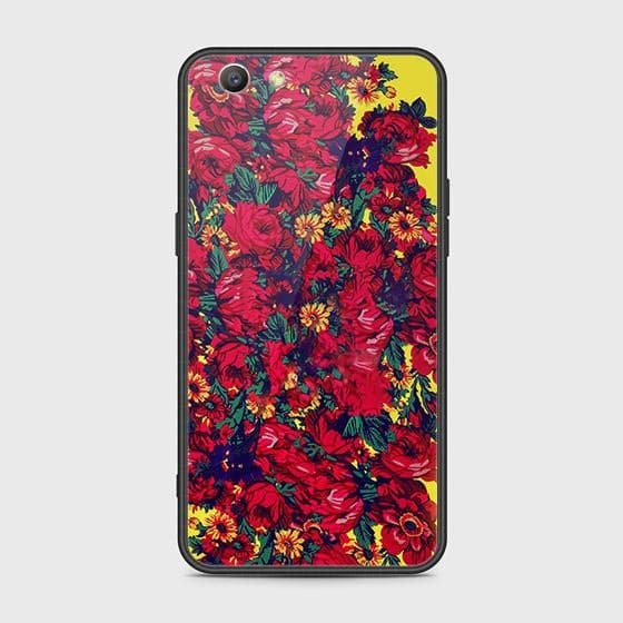Oppo A59 Cover - Floral Series - HQ Ultra Shine Premium Infinity Glass Soft Silicon Borders Case