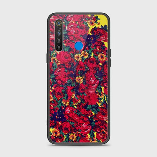 Realme 6i Cover - Floral Series - HQ Ultra Shine Premium Infinity Glass Soft Silicon Borders Case