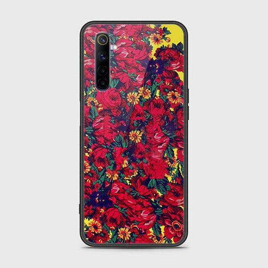 Realme 6 Cover - Floral Series - HQ Ultra Shine Premium Infinity Glass Soft Silicon Borders Case