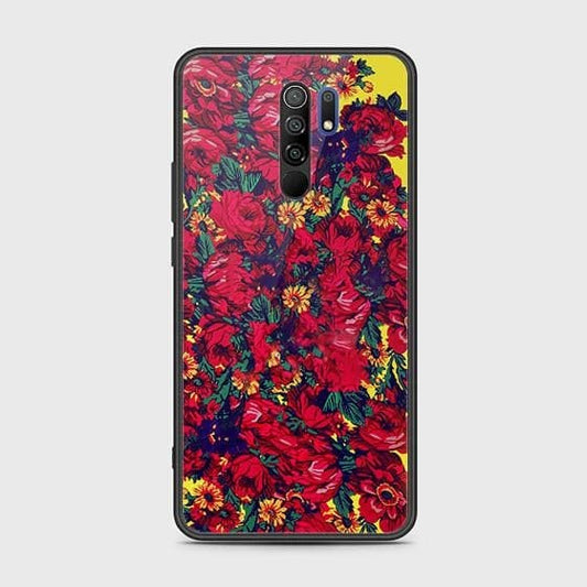 Xiaomi Redmi 9 Prime Cover - Floral Series - HQ Ultra Shine Premium Infinity Glass Soft Silicon Borders Case
