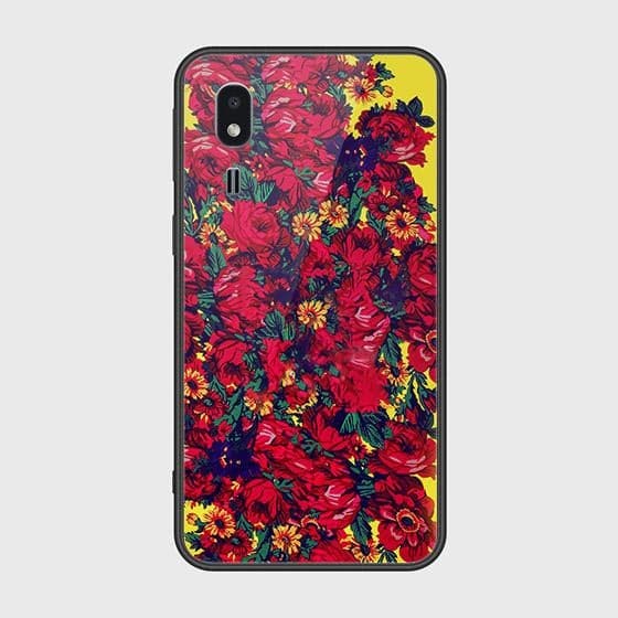 Samsung Galaxy A2 Core Cover - Floral Series - HQ Ultra Shine Premium Infinity Glass Soft Silicon Borders Case