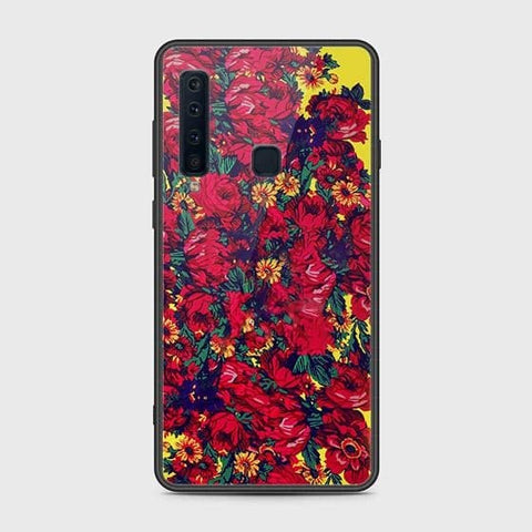 Samsung Galaxy A9 2018 Cover - Floral Series - HQ Ultra Shine Premium Infinity Glass Soft Silicon Borders Case