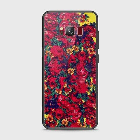 Samsung Galaxy S8 Plus Cover - Floral Series - HQ Ultra Shine Premium Infinity Glass Soft Silicon Borders Case