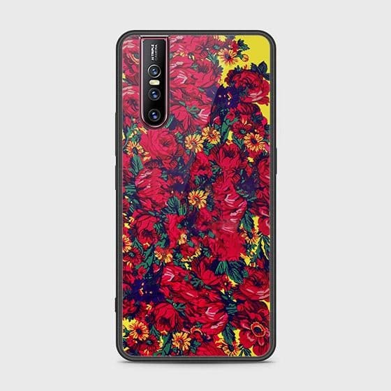 Vivo V15 Pro Cover - Floral Series - HQ Ultra Shine Premium Infinity Glass Soft Silicon Borders Case