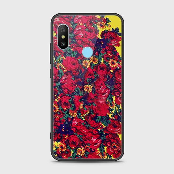 Xiaomi Redmi Note 6 Pro Cover - Floral Series - HQ Ultra Shine Premium Infinity Glass Soft Silicon Borders Case