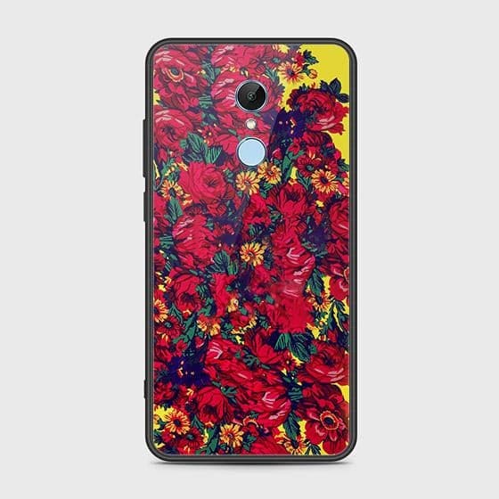 Xiaomi Redmi 5 Cover - Floral Series - HQ Ultra Shine Premium Infinity Glass Soft Silicon Borders Case