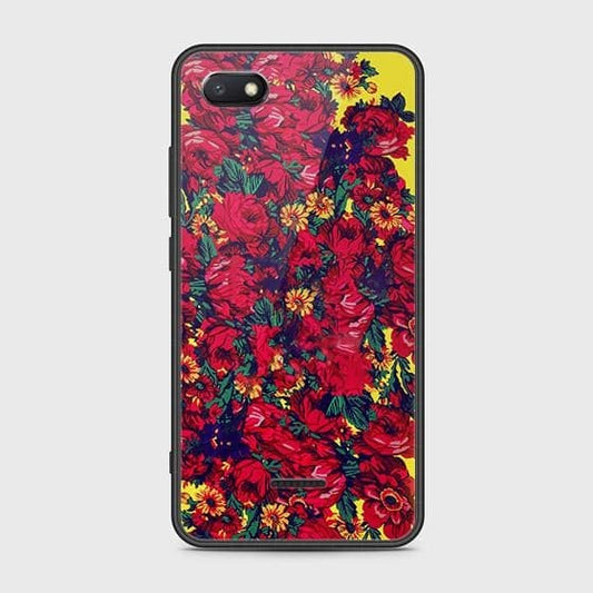 Xiaomi Redmi 6A Cover - Floral Series - HQ Ultra Shine Premium Infinity Glass Soft Silicon Borders Case