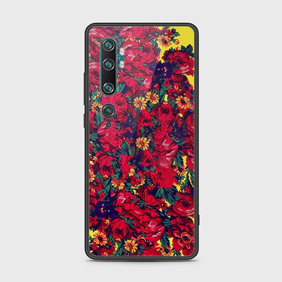 Xiaomi Mi Note 10 Pro Cover - Floral Series - HQ Ultra Shine Premium Infinity Glass Soft Silicon Borders Case