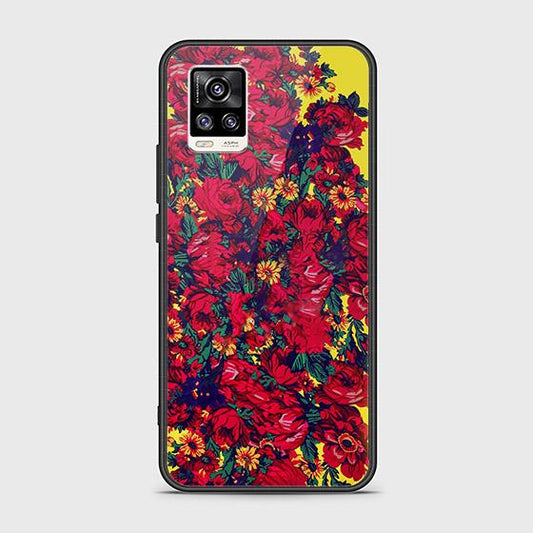 Vivo V20 Cover - Floral Series - HQ Ultra Shine Premium Infinity Glass Soft Silicon Borders Case