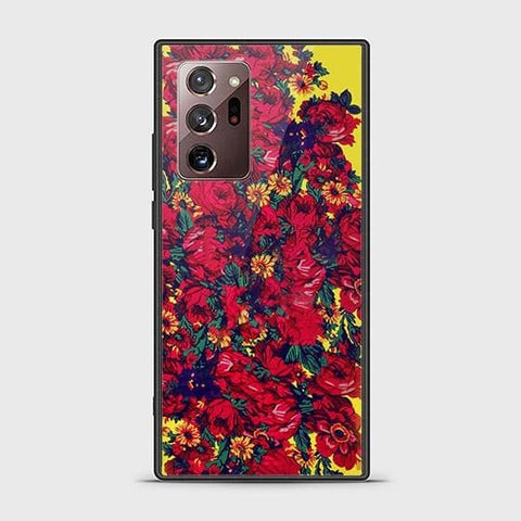Samsung Galaxy Note 20 Ultra Cover - Floral Series - HQ Ultra Shine Premium Infinity Glass Soft Silicon Borders Case