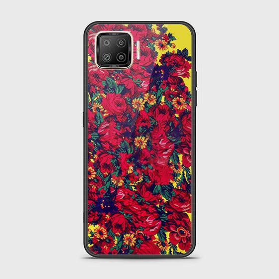 Oppo A93 Cover - Floral Series - HQ Ultra Shine Premium Infinity Glass Soft Silicon Borders Case