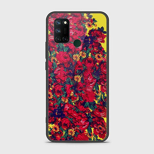 Realme 7i Cover - Floral Series - HQ Ultra Shine Premium Infinity Glass Soft Silicon Borders Case