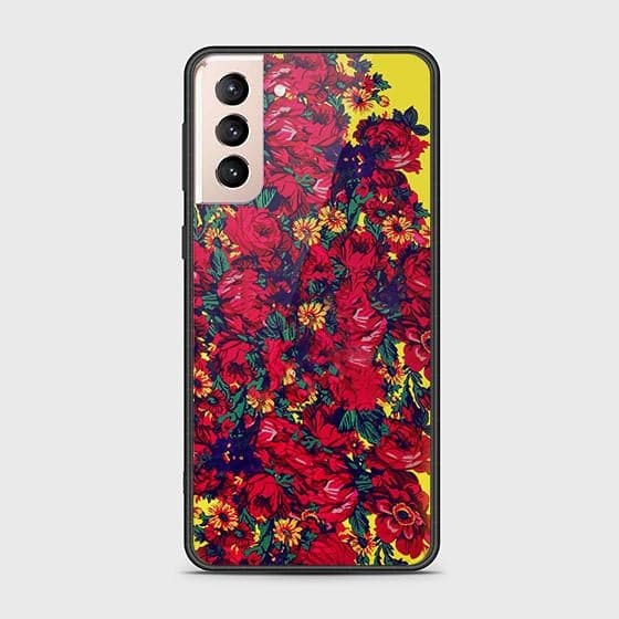 Samsung Galaxy S21 Plus 5G Cover - Floral Series - HQ Ultra Shine Premium Infinity Glass Soft Silicon Borders Case