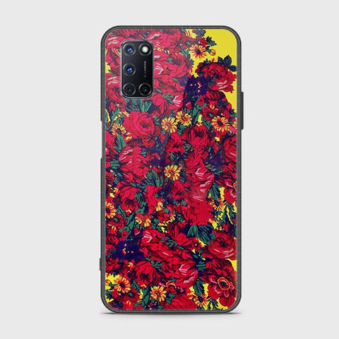 Oppo A92 Cover - Floral Series - HQ Ultra Shine Premium Infinity Glass Soft Silicon Borders Case