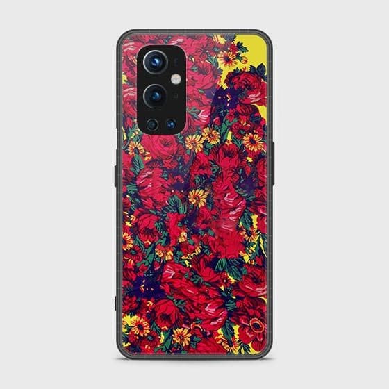 Oneplus 9 Pro Cover - Floral Series - HQ Ultra Shine Premium Infinity Glass Soft Silicon Borders Case