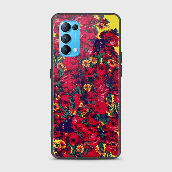 Oppo Reno 5 5G Cover - Floral Series - HQ Ultra Shine Premium Infinity Glass Soft Silicon Borders Case