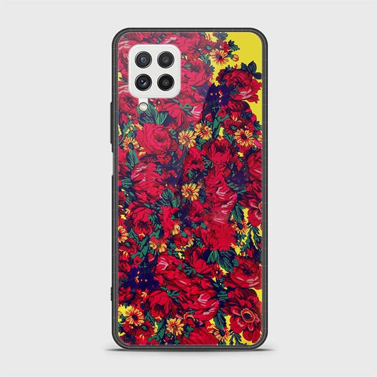 Samsung Galaxy A22 Cover- Floral Series - HQ Ultra Shine Premium Infinity Glass Soft Silicon Borders Case