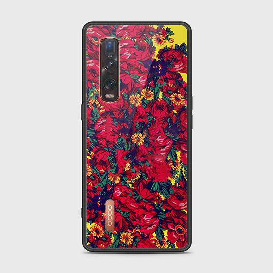 Oppo Find X2 Pro Cover - Floral Series - HQ Ultra Shine Premium Infinity Glass Soft Silicon Borders Case