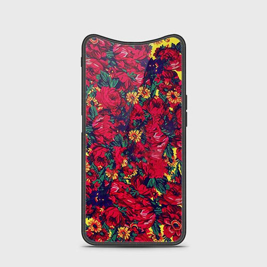 Oppo Find X Cover - Floral Series - HQ Ultra Shine Premium Infinity Glass Soft Silicon Borders Case