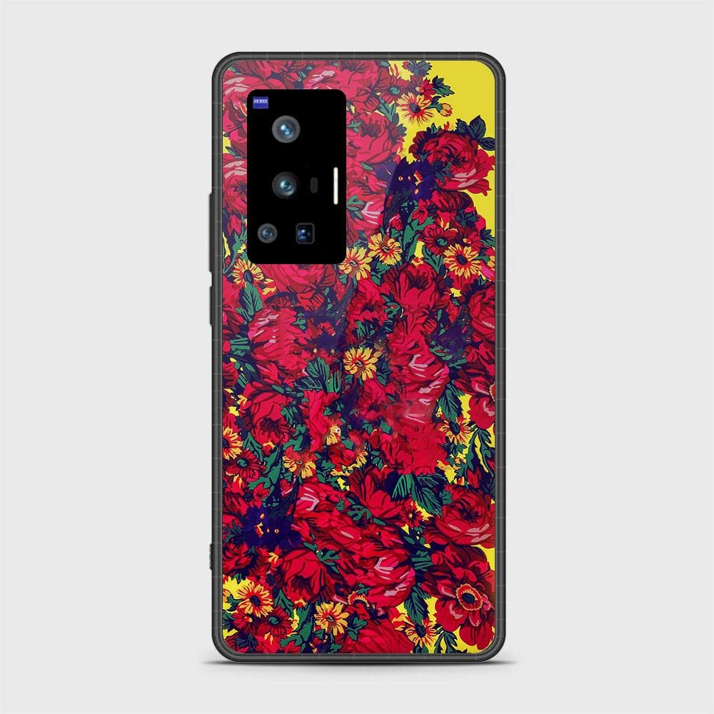 Vivo X70 Pro Cover - Floral Series - HQ Ultra Shine Premium Infinity Glass Soft Silicon Borders Case