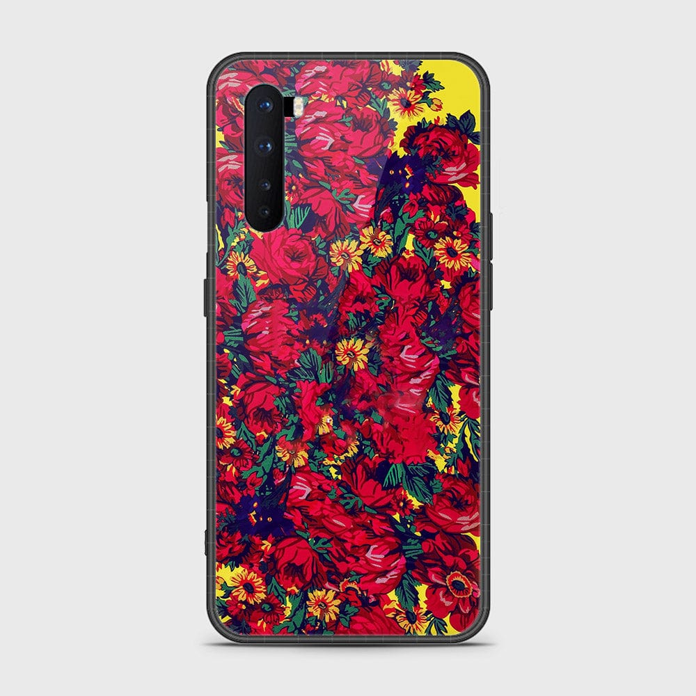 OnePlus Nord Cover- Floral Series - HQ Ultra Shine Premium Infinity Glass Soft Silicon Borders Case